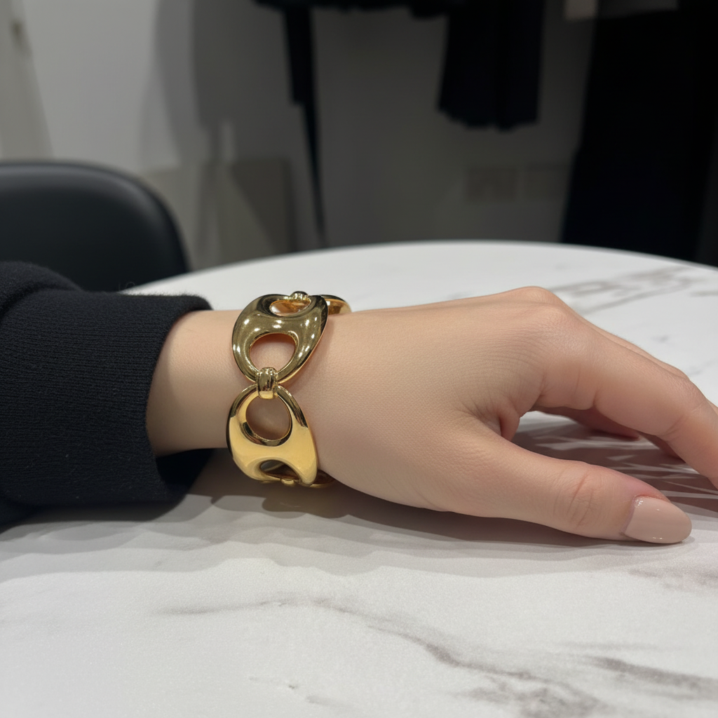 Gold Cuff - Wrist Closeup
