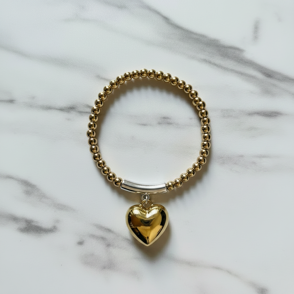 Gold Heart Charm Bracelet – Photo 2 Corrected