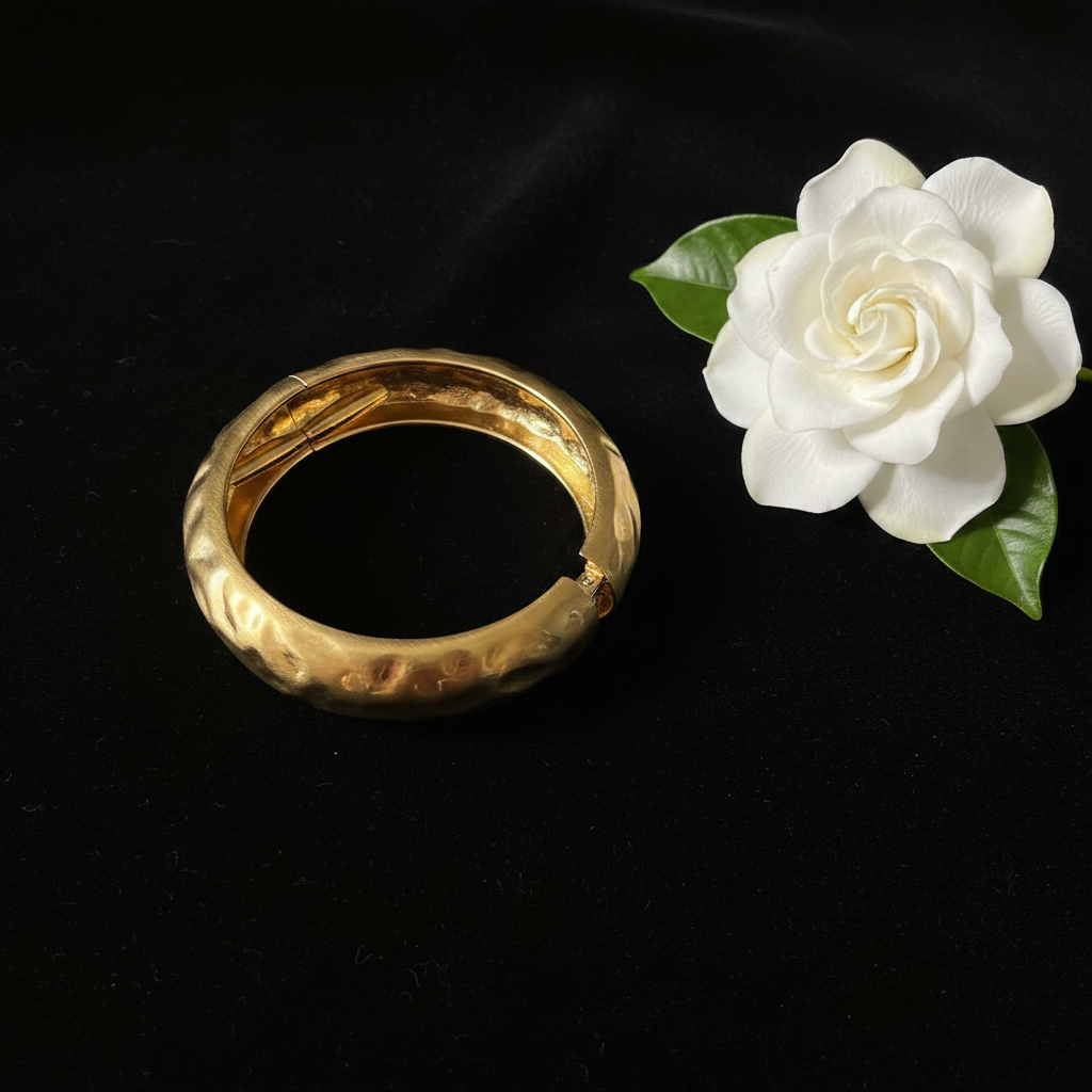 Gold molten cuff flat lay v2