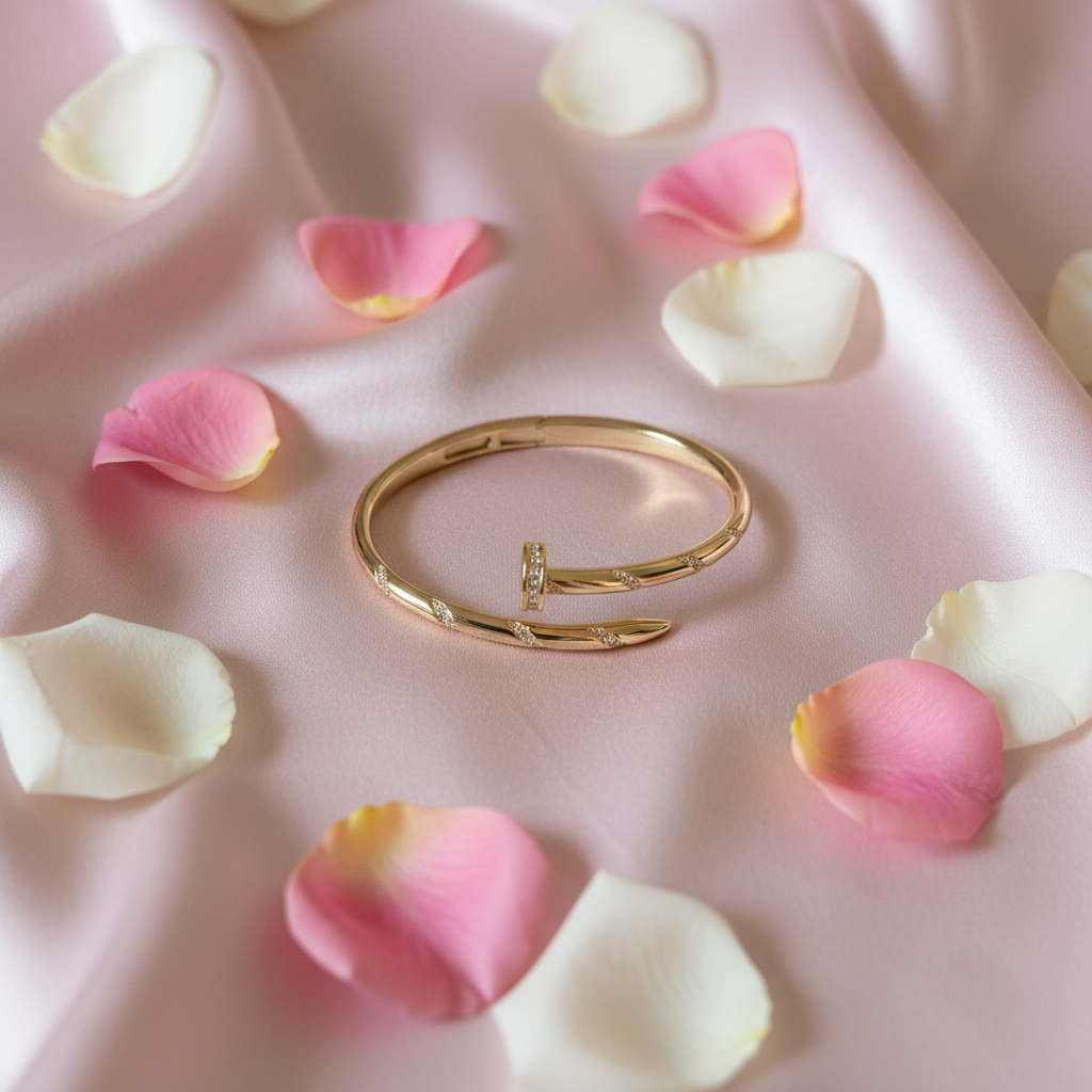 Gold nail cuff flat lay