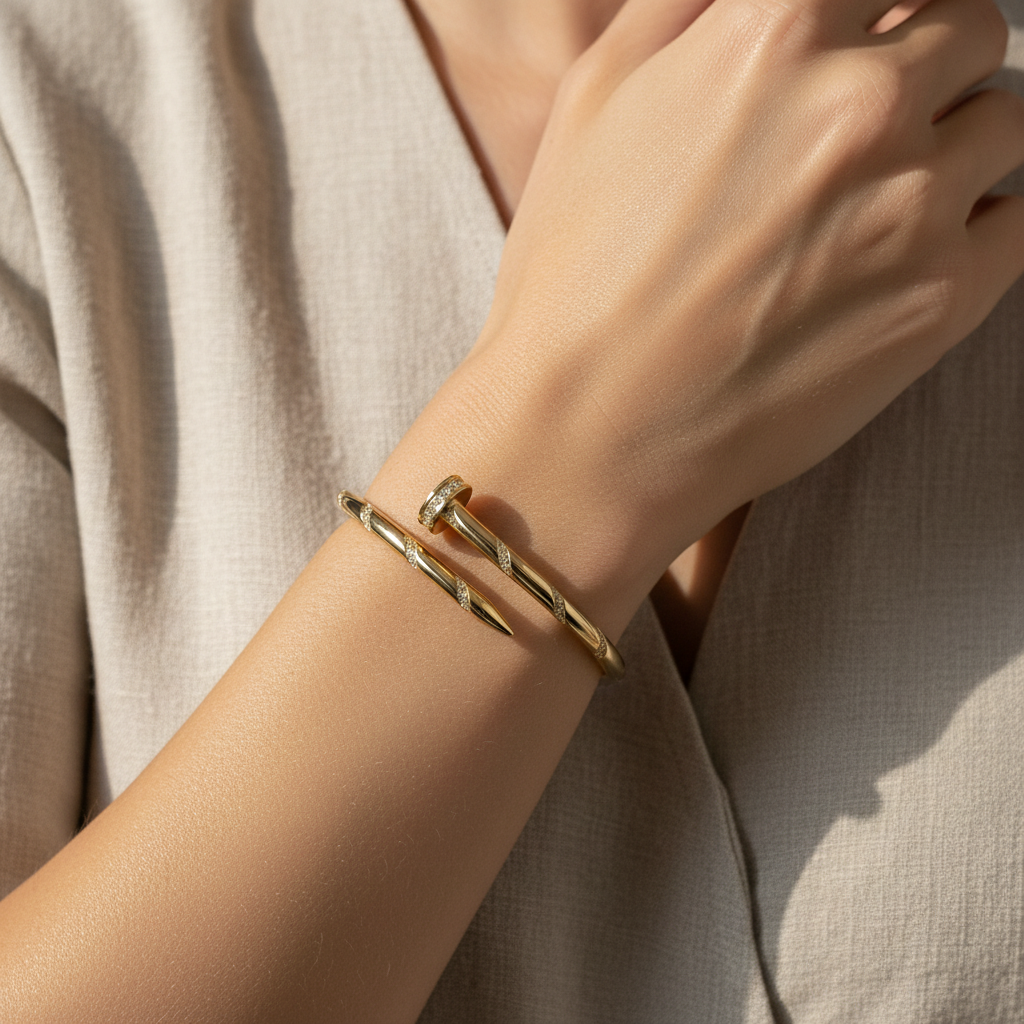 Gold nail cuff neutral linen v2