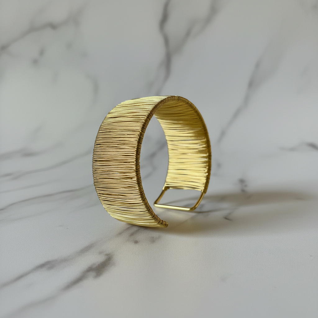 Gold Wire Cuff – Side Profile