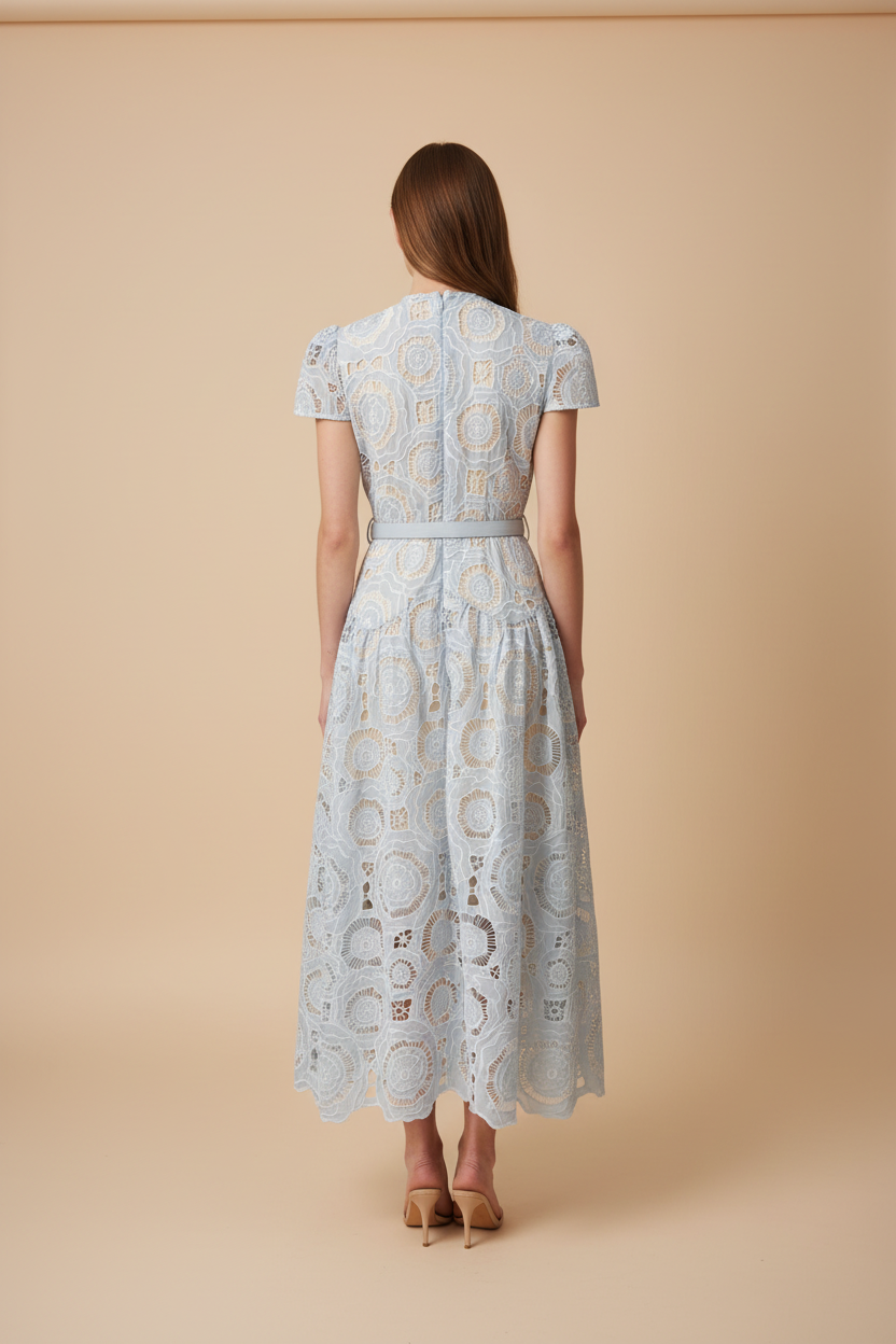 Ice Blue Lace Dress – Back