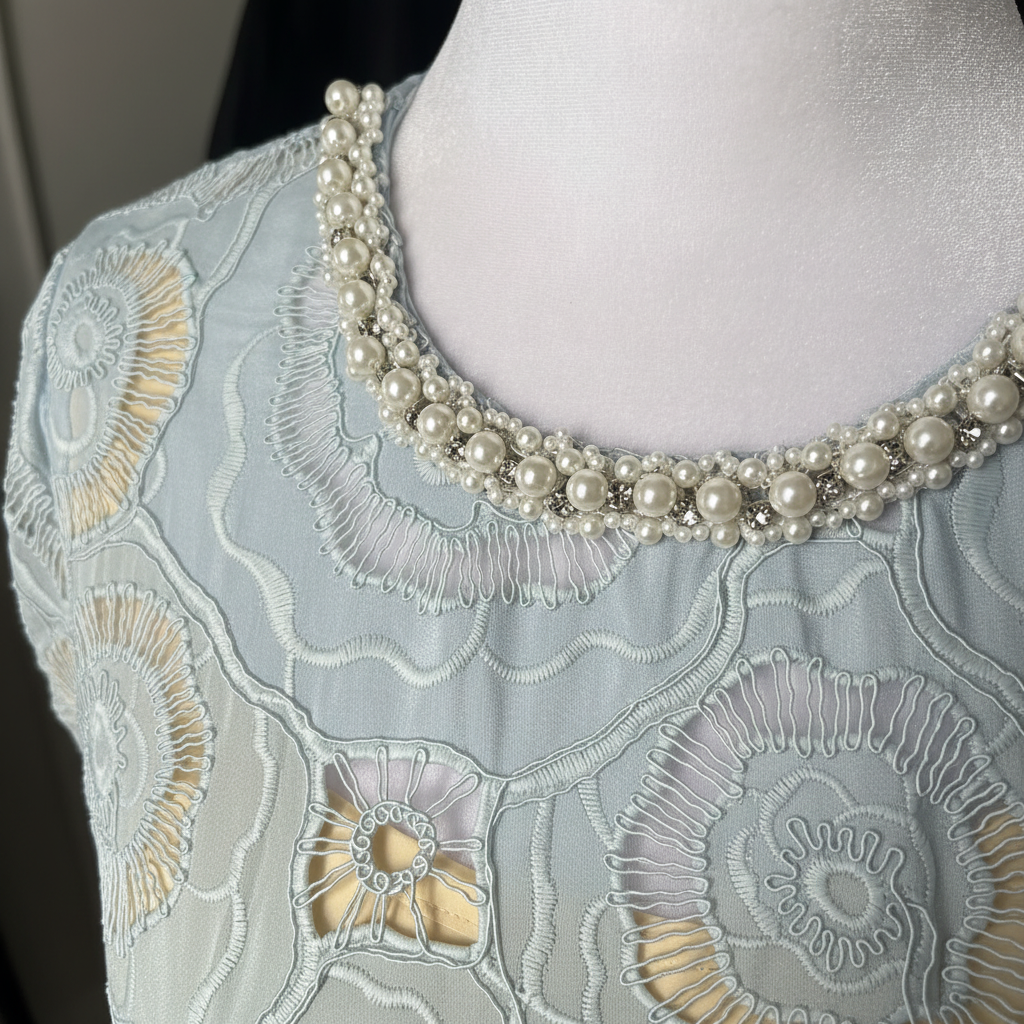 Ice Blue Lace Dress – Detail