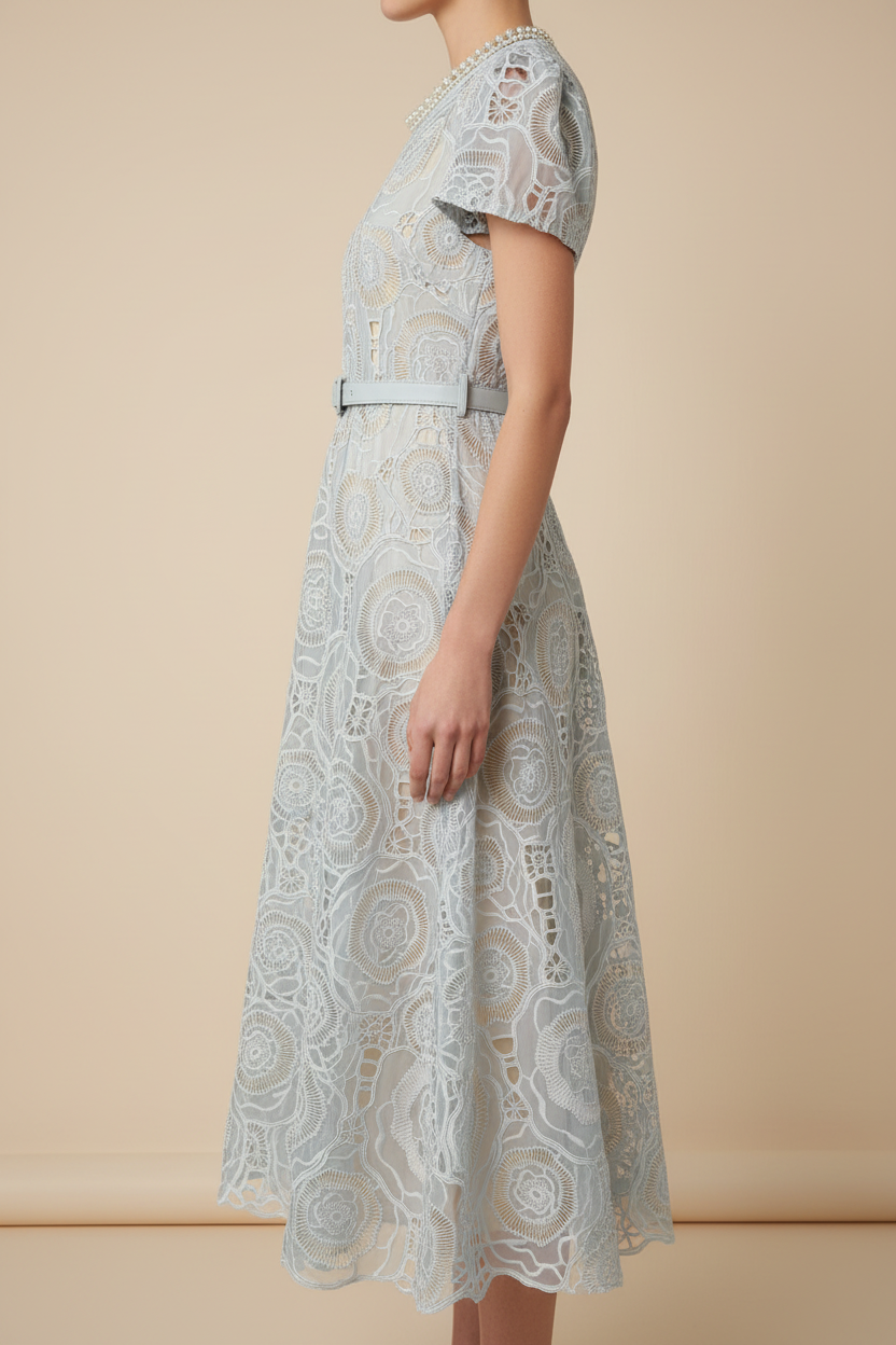 Ice Blue Lace Dress – Side