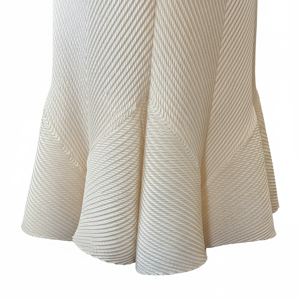 Anna Ivory Skirt - Godet Hem Detail