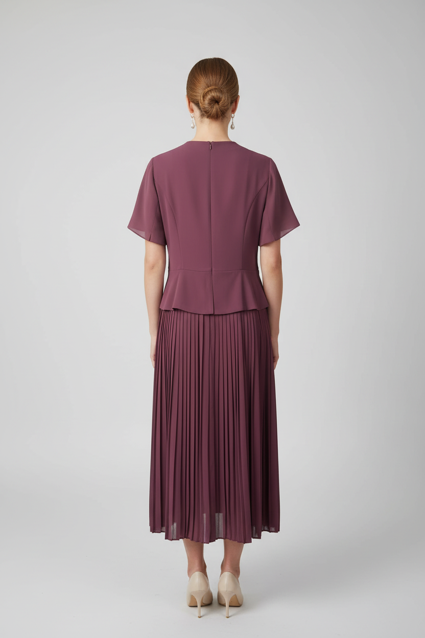 Mila Mauve Dress - Back View