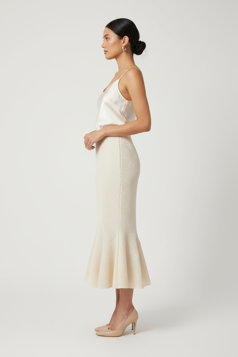 Anna Ivory Skirt - Side View