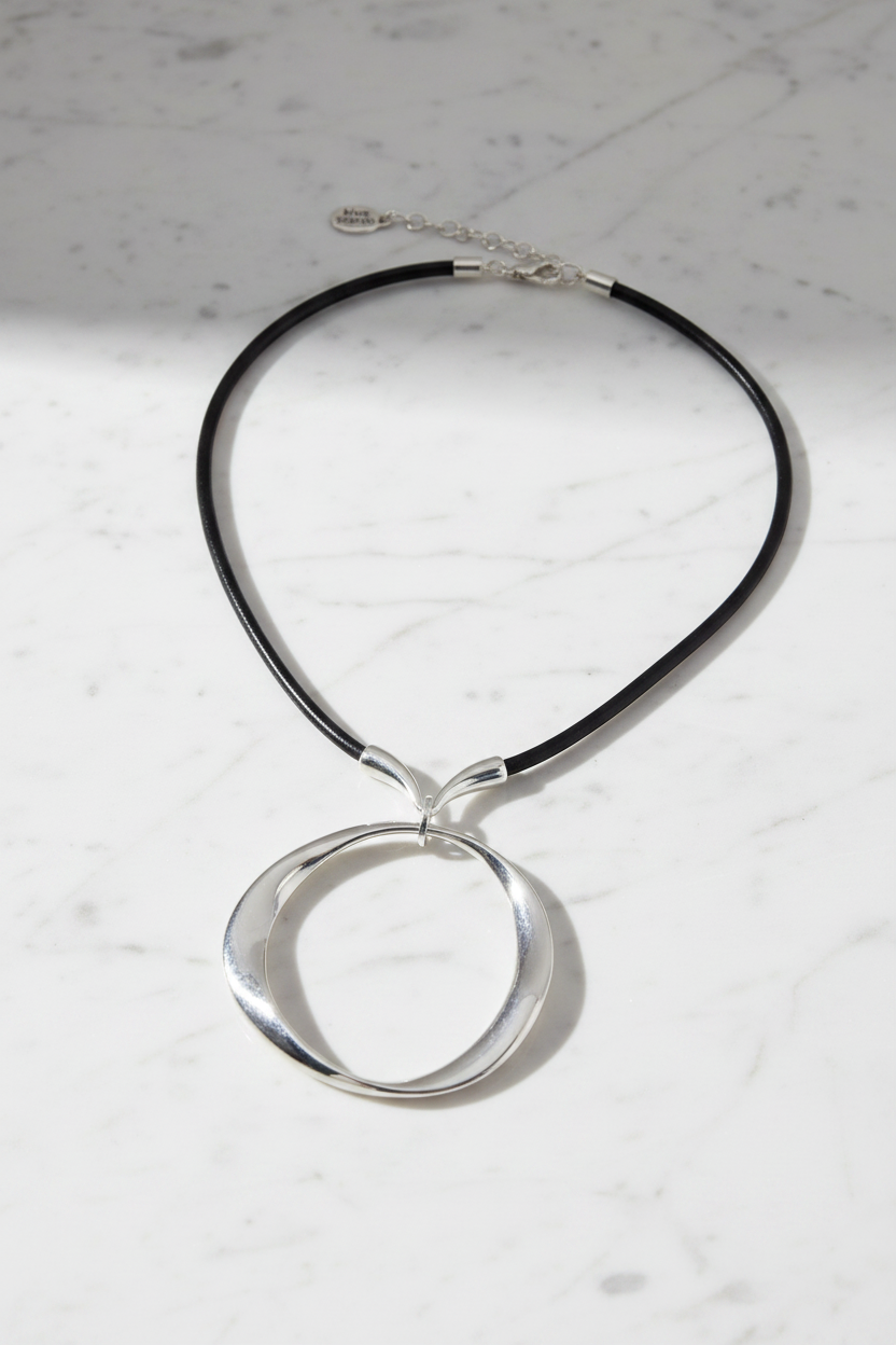 Eclipse Hoop Pendant Necklace editorial product image