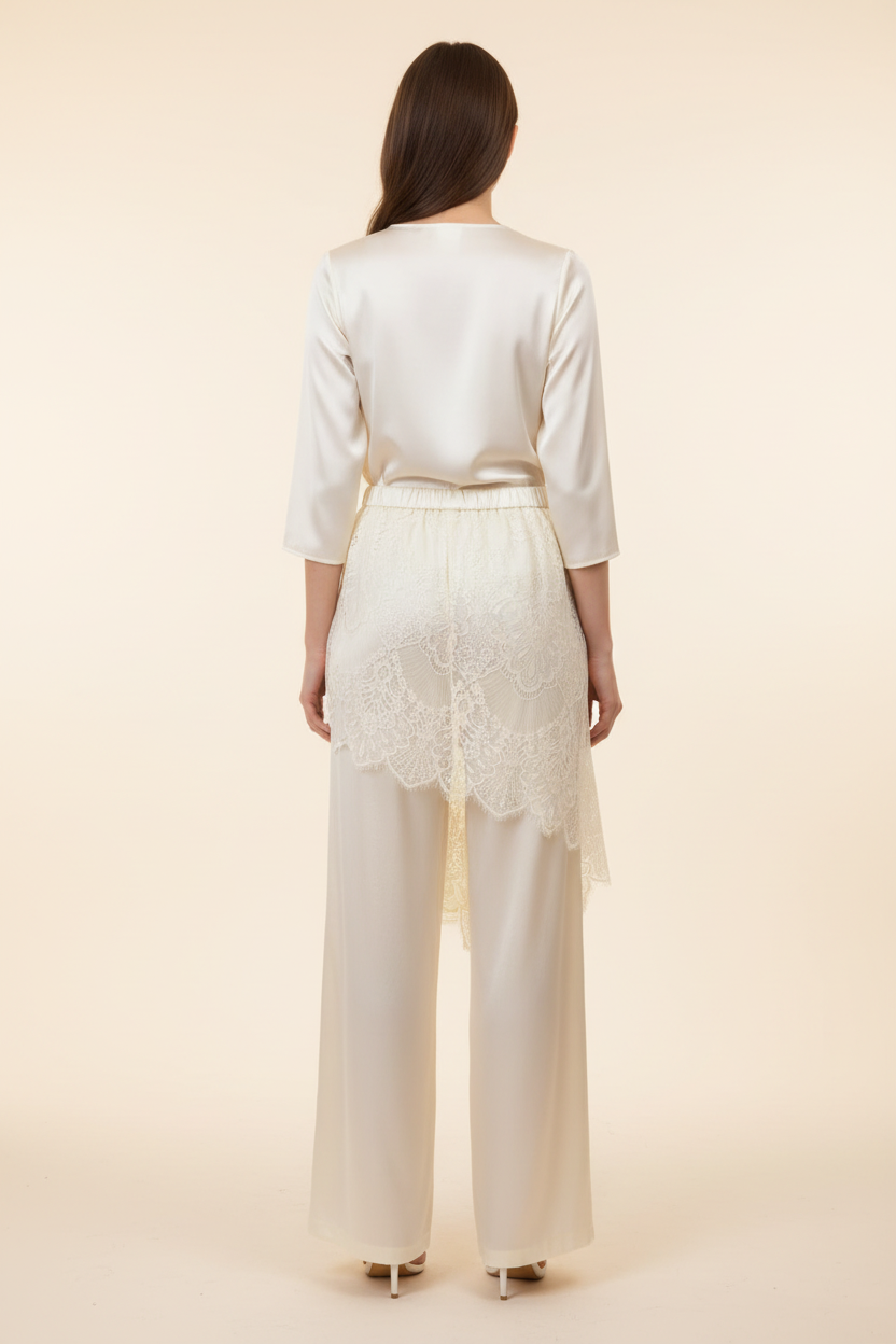 Ivory Lace Pants – Back