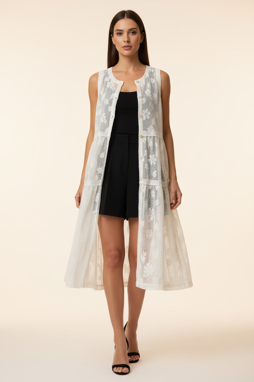 Ivory Lace Vest – Styled with Black