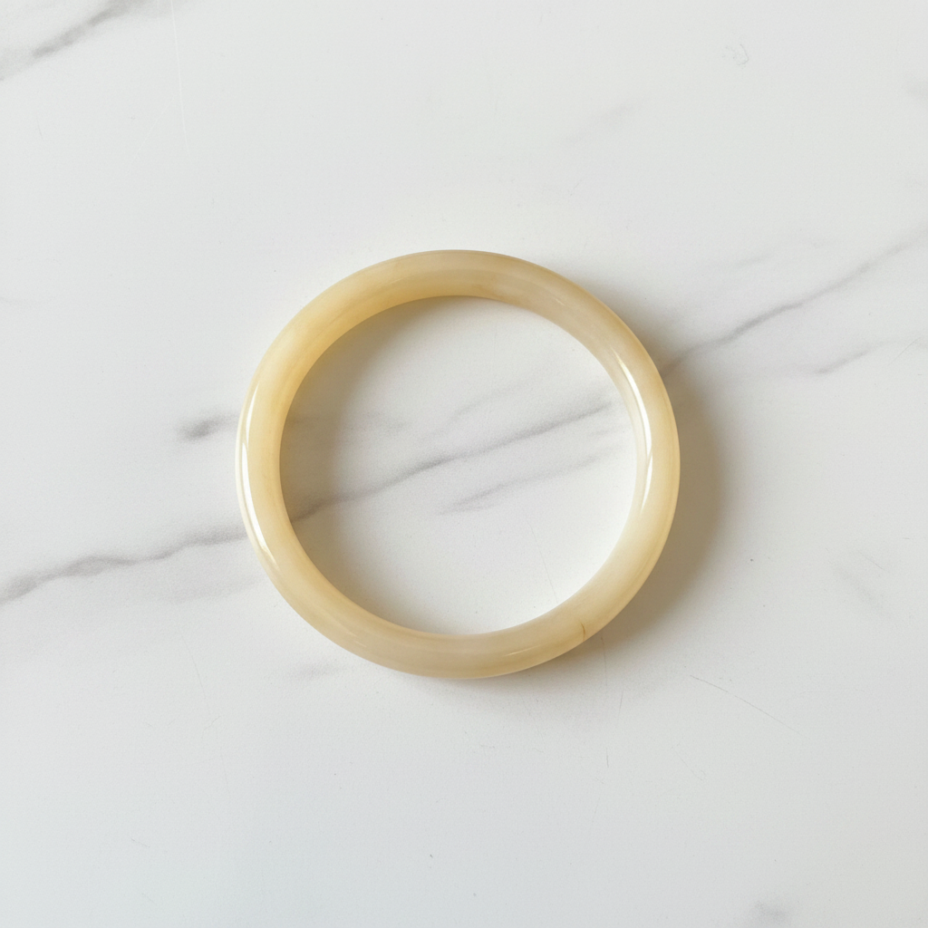 Ivory Resin Bangle – Flat Lay