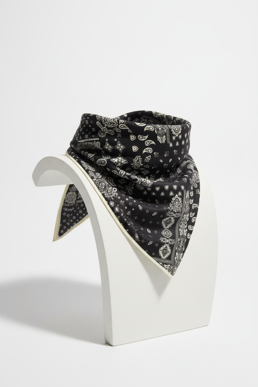 Lenço bandana preto em display