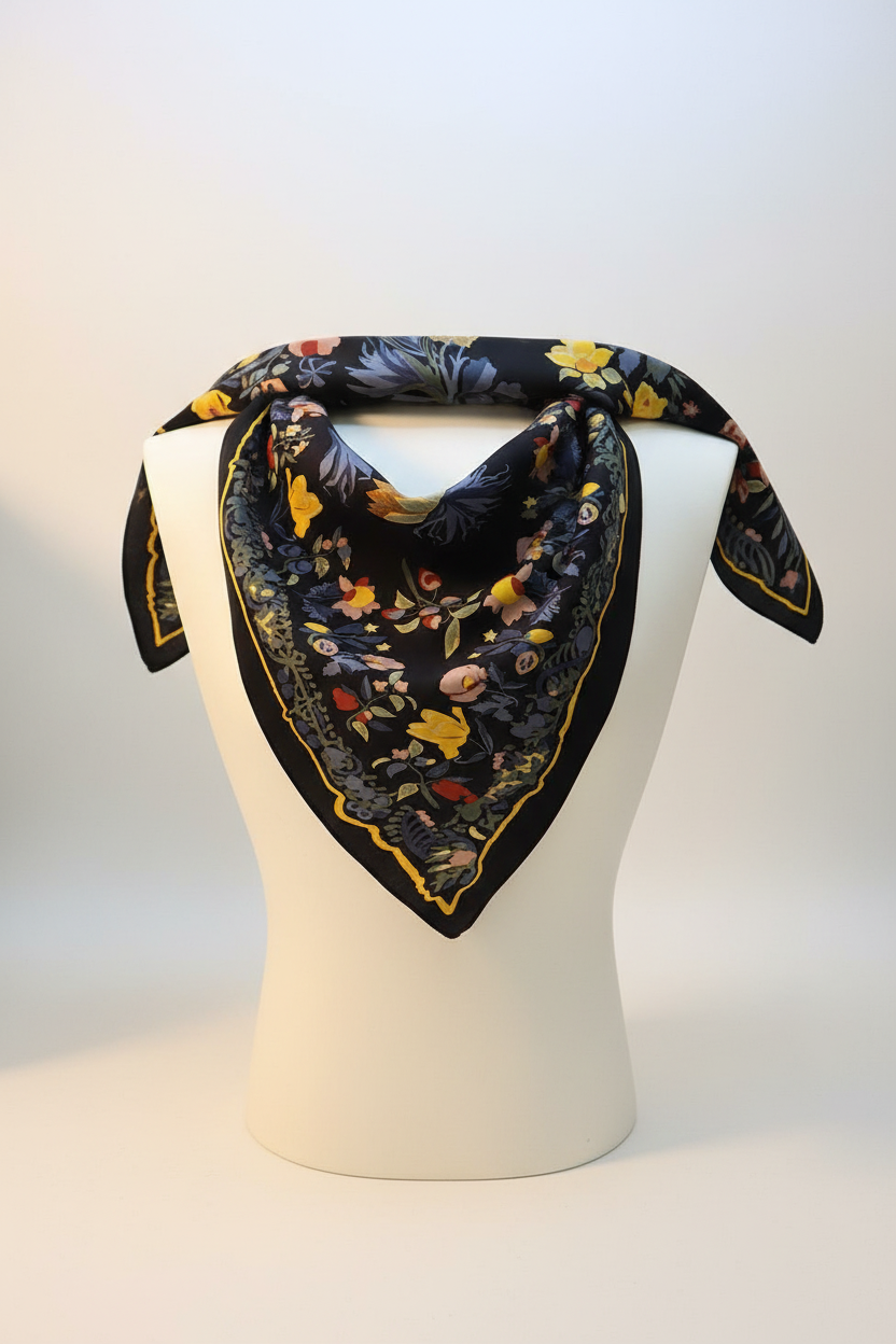 Lenço floral em display