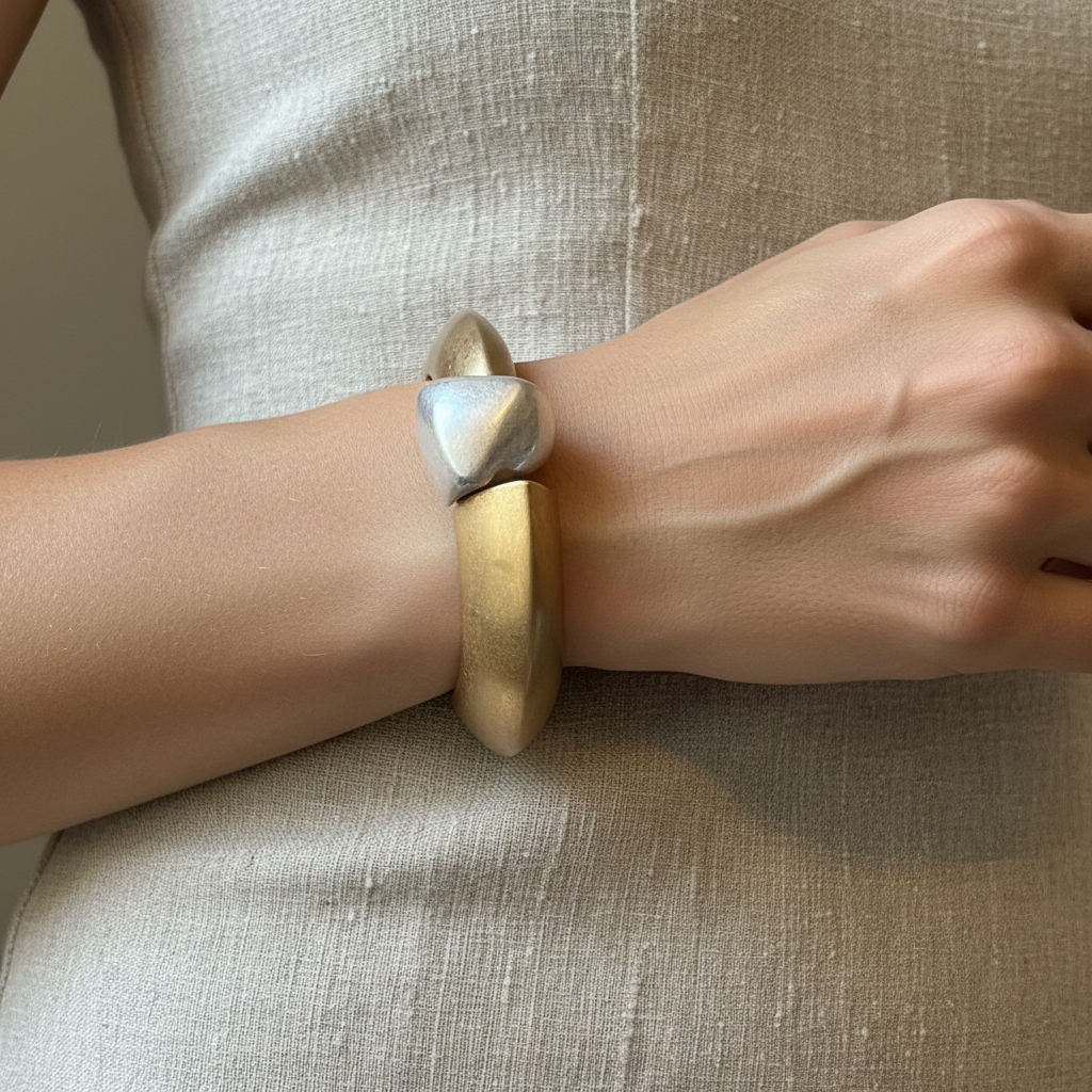 Luna gold cuff linen