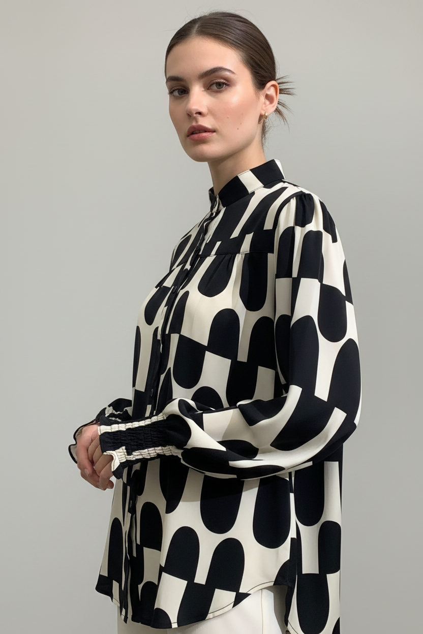 Oval Print Blk - Detalhe