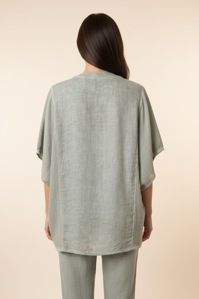 Sage Linen Top – Back