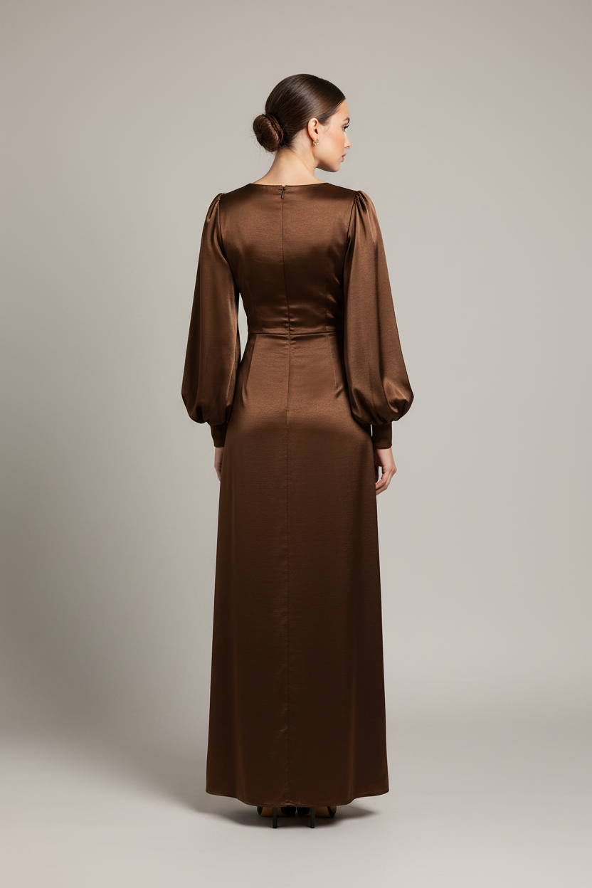 Satin Chocolate Dress - Costas