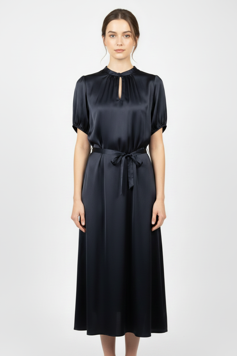Satin Midi - Front on Model