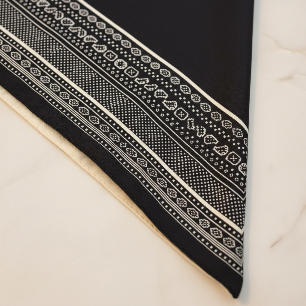 SCARF CLASSIC PRINT BLACK AND WHITE