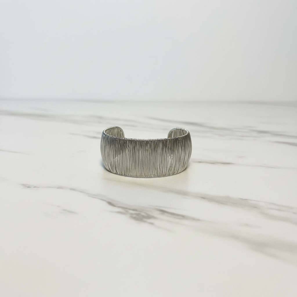 Silver Wire Cuff – Top View