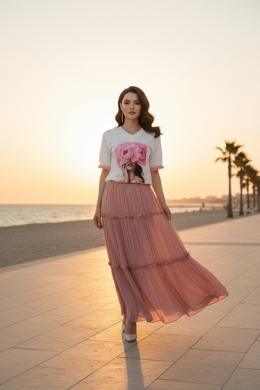 Tiered Skirt + Joy Top – Beachside
