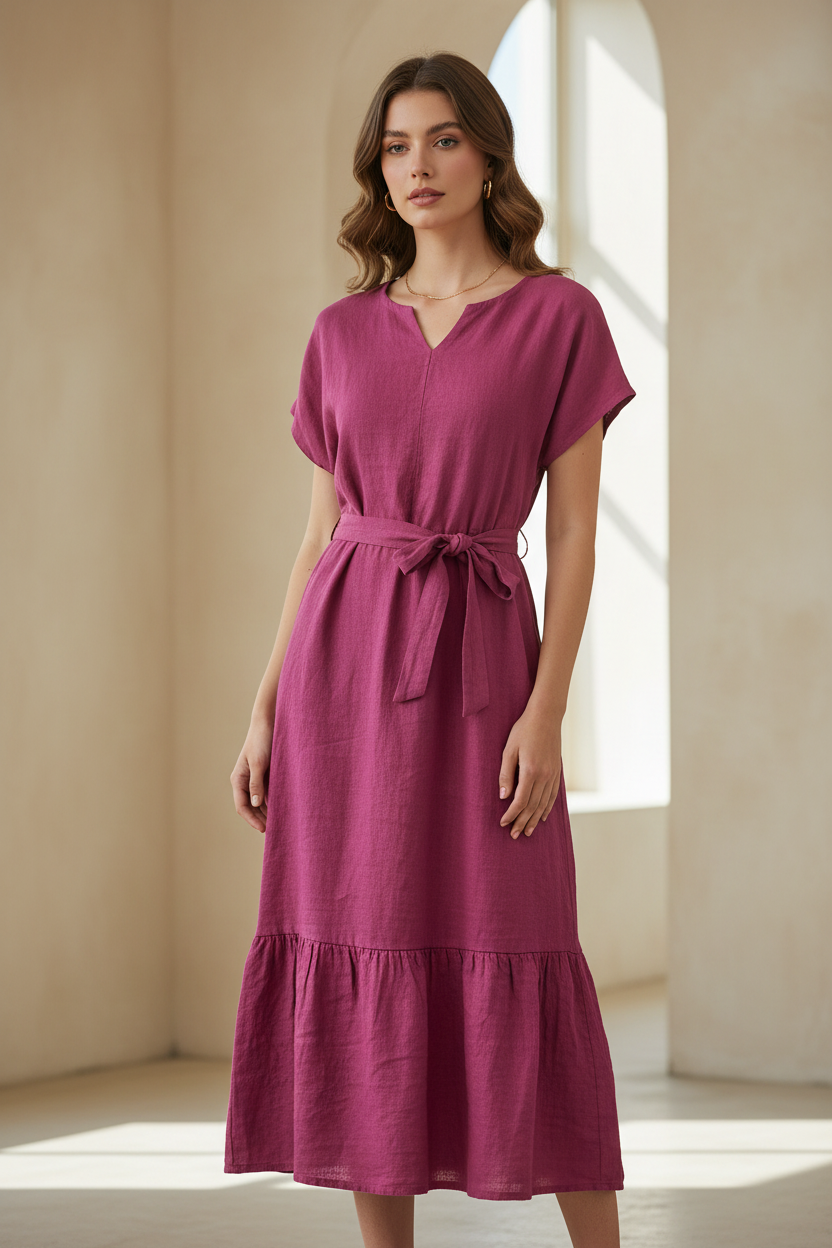 Vestido Pink Magenta - Frente com Modelo