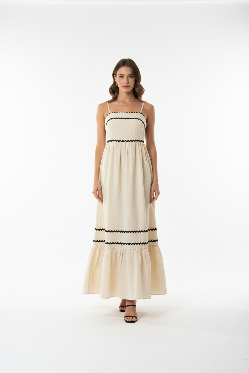 Vestido Zig-zag - Frente com Modelo