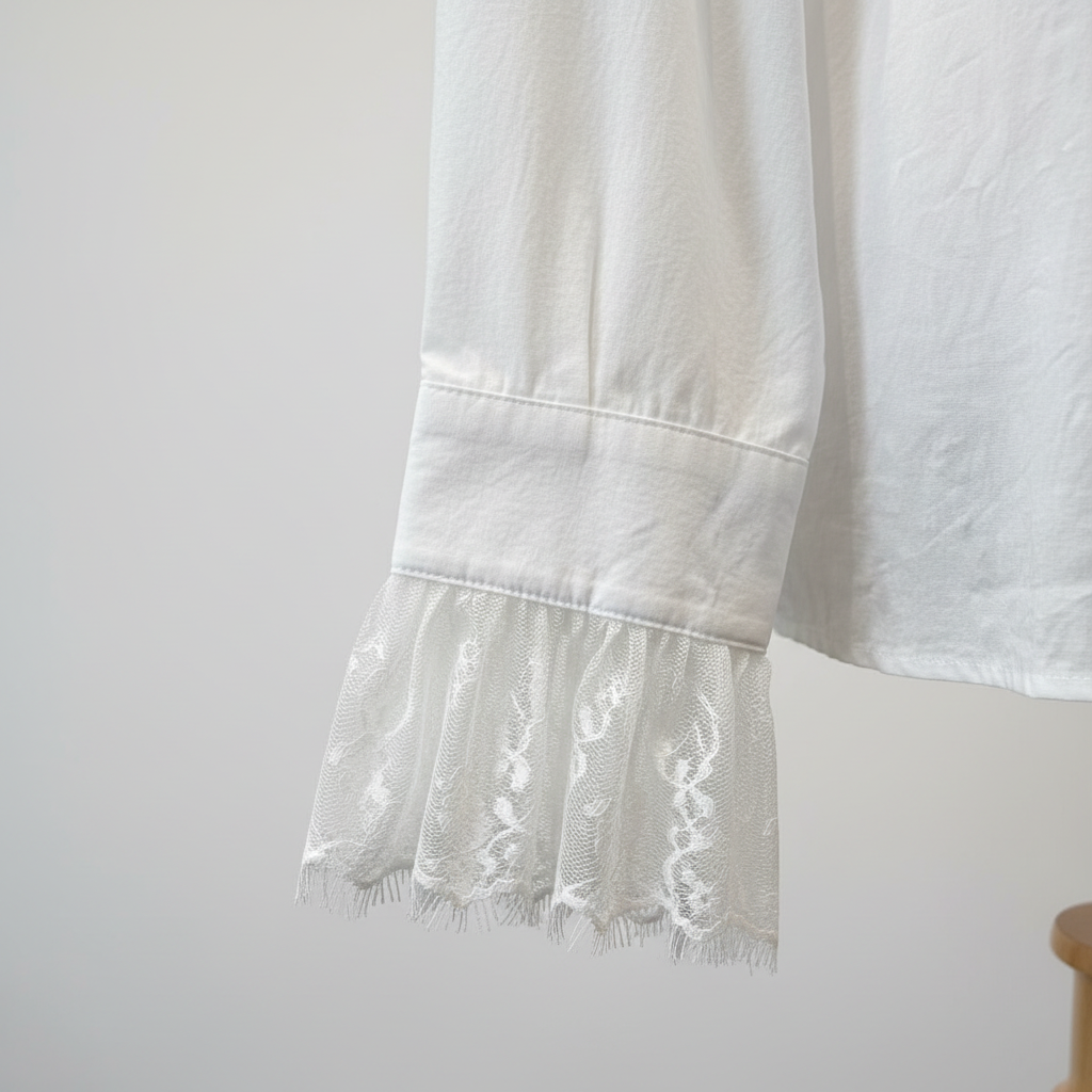 White Ruffle Shirt – Cuff Detail